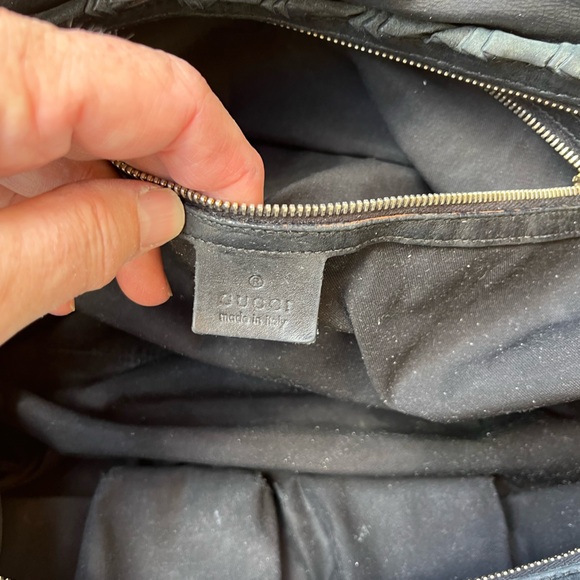 GUCCI LADIES SABRINA BOSTON BLACK RUFFLE TOTE BAG - Picture 12 of 17